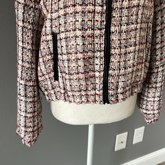 Apparis  Dolly Bomber Coastal Tweed with Vegan Leather Trim - Picture 4 of 14